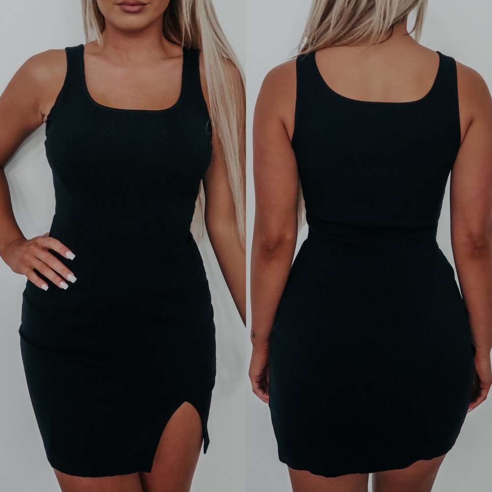 . Shop Hope’s Black RIBBED Mini Tank Dress